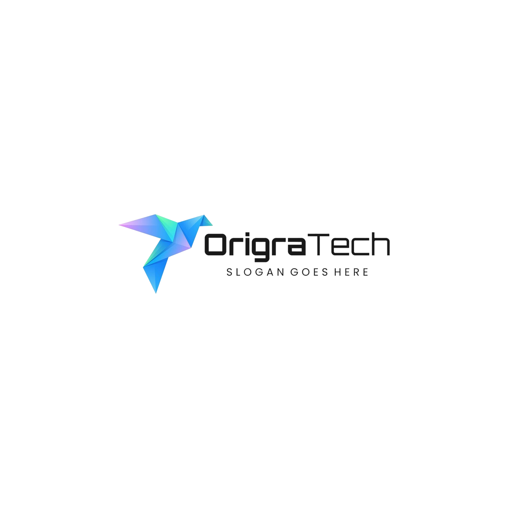 gradient-modern-origami-bird-logo-design
